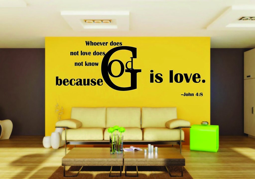 Picniva John 4:8 Scripture Removable Vinyl Wall Decal
