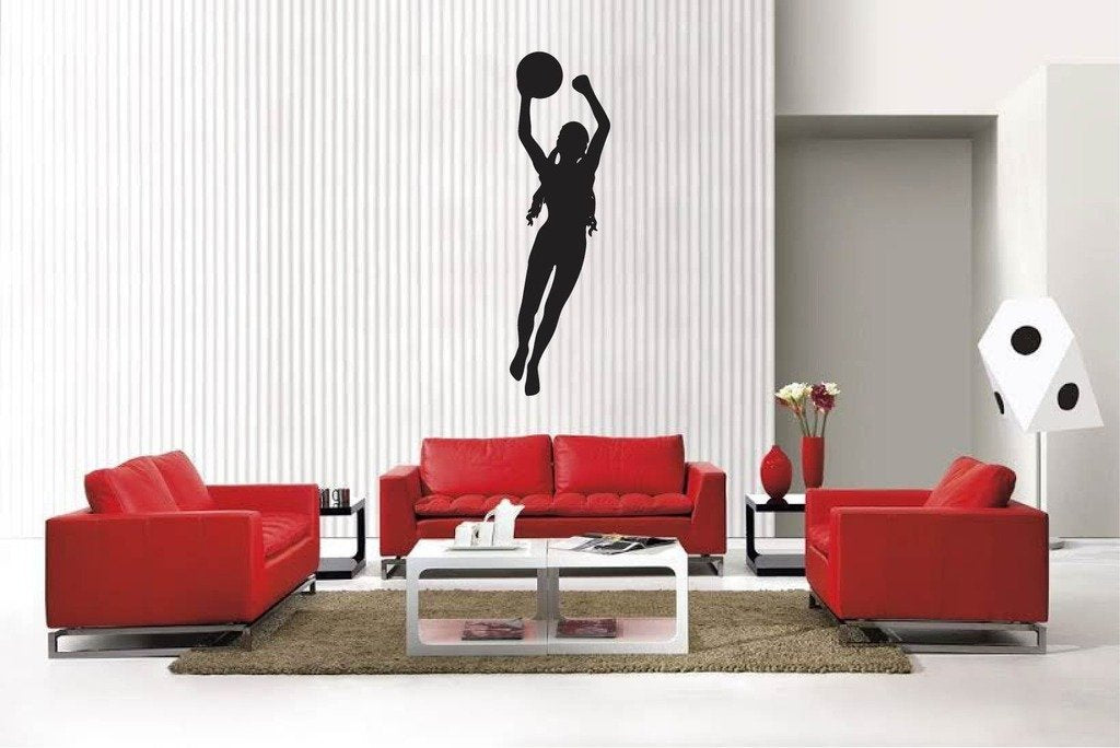 Picniva Matte Black Soccer Girl Style 18a Vinyl Wall Decal Sports Decor