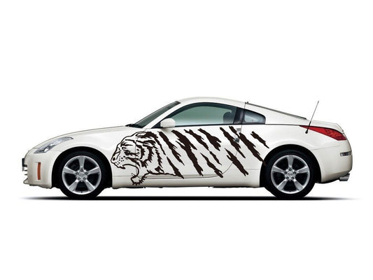 Picniva sty123 Racing Car Body Side Stripes Sticker Decal 2 Pcs