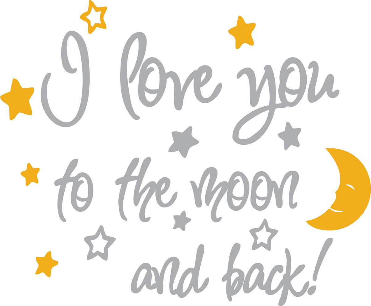 Decaltor Moon and Back Nursery Wall Decal