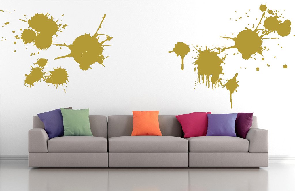 Picniva Splatter Assortment Wall Decals, Gold, 10 in Height, DOTPR12A