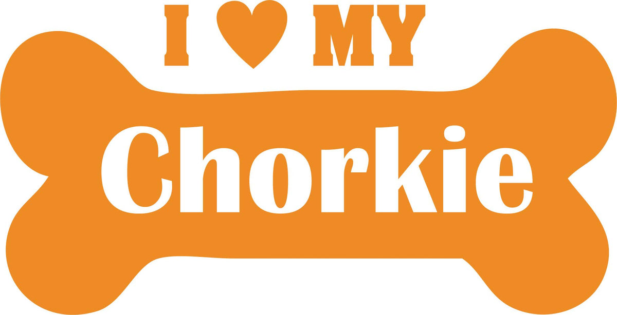 Decaltor I Love My Chorkie Vinyl Decal for Car Window Laptop, 5 in