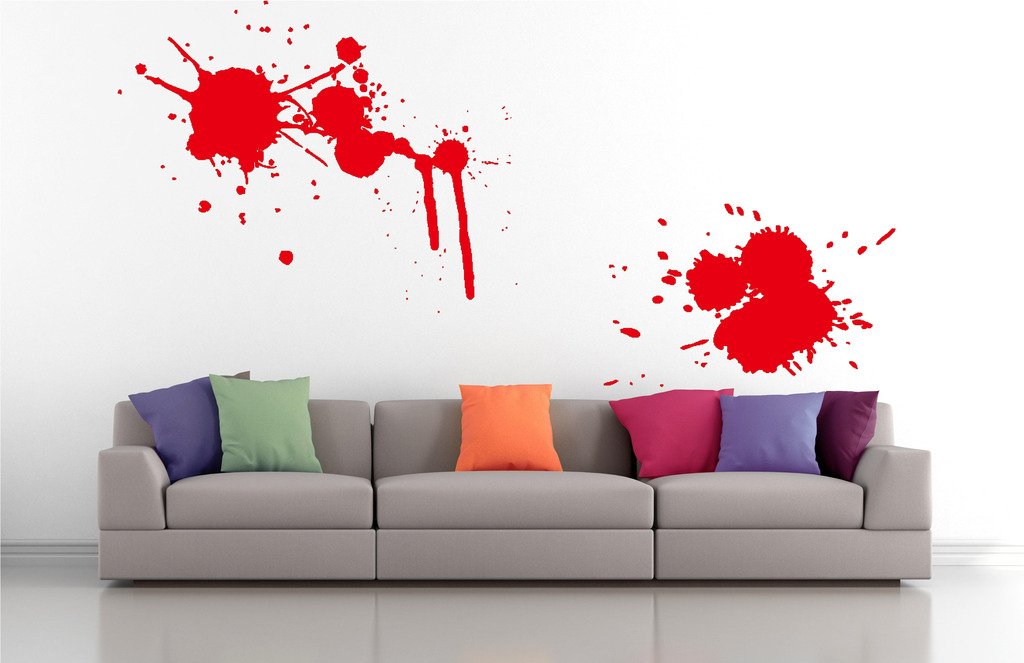Picniva Splatters Drips Wall Decals, Red, 10 in Height, DOTPR04A
