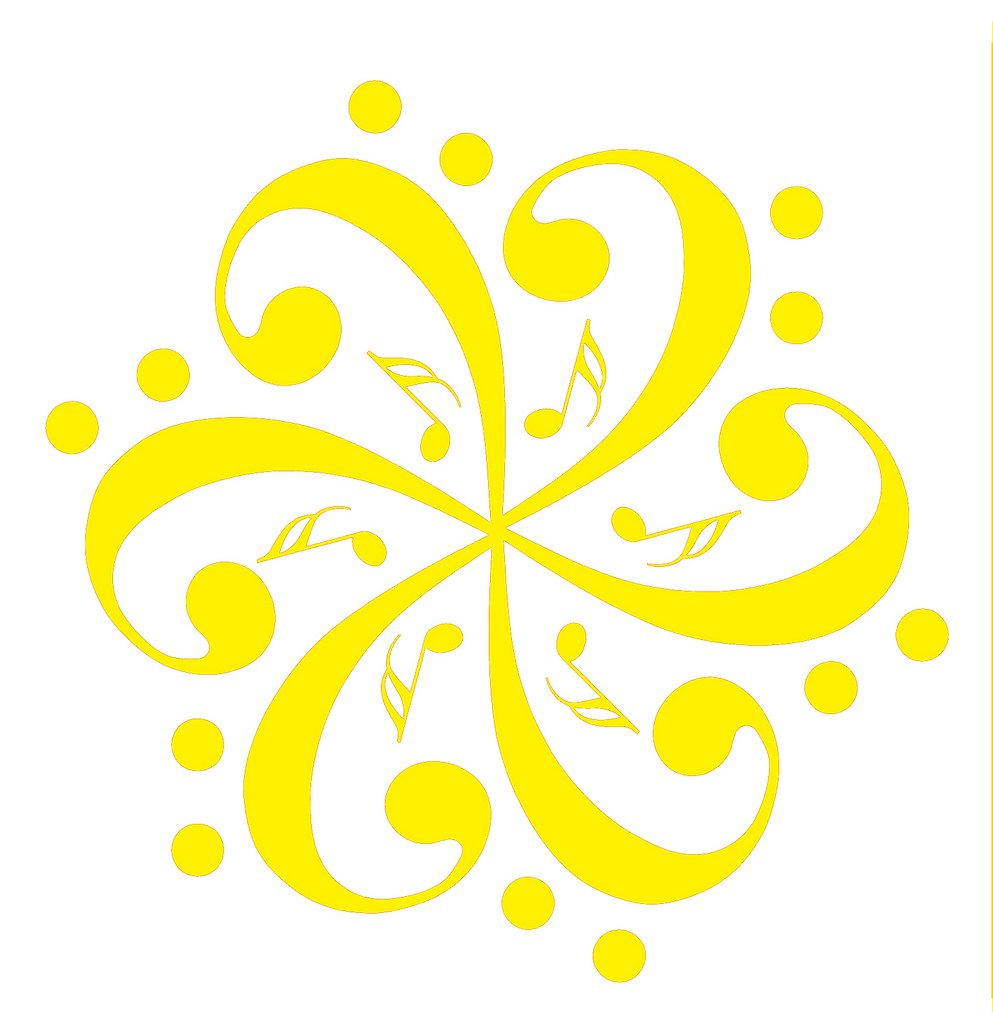 Picniva Six Bass Clefs Pinwheel Wall Decal for Musicians