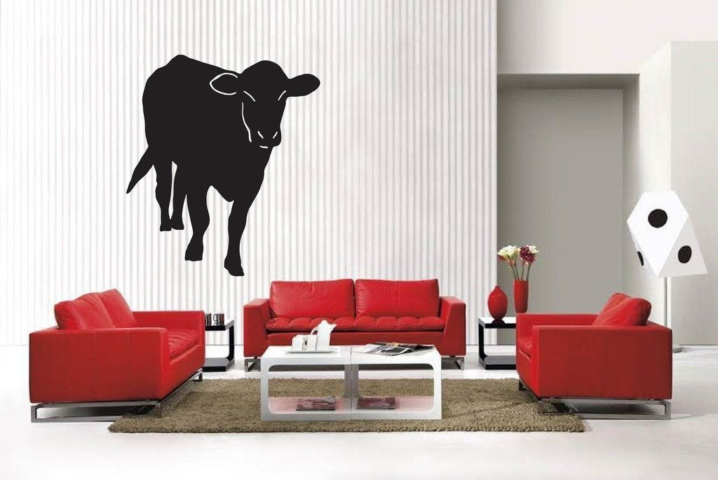 Picniva Matte Black Cow Style 32 Vinyl Wall Decal Farm Ranch Decor BG5484