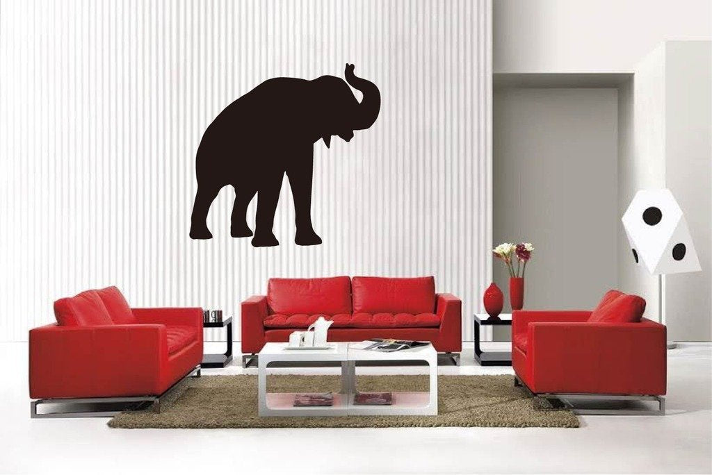 Picniva Elephant Baby Style 4 Vinyl Wall Decal, Matte Black, 22 x 22 in