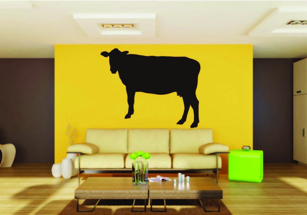 Picniva Cow Sty97 Vinyl Wall Decal, Approx 22 x 17.6 in, Removable