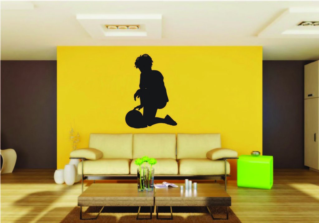 Picniva Soccer Boy Style 11a Removable Vinyl Wall Decal