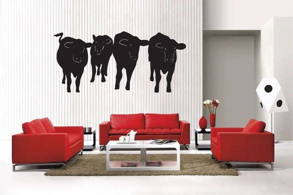 Picniva Matte Black Cow Style 33 Vinyl Wall Decal Farm Ranch Decor BG5131