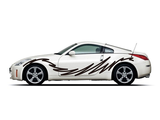 Picniva sty256 Racing Car Body Side Stripes Sticker Decal 2 Pcs