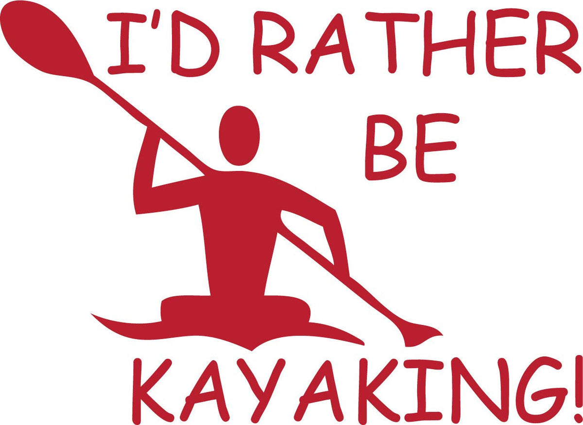 Decaltor Rather Be Kayaking Vinyl Decal, 5 in, Car Window Sticker