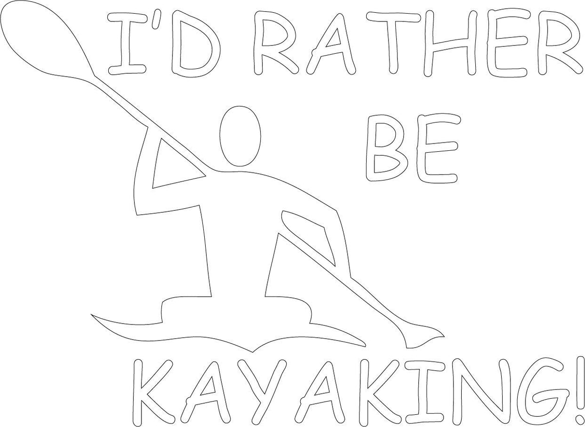 Decaltor Rather Be Kayaking Vinyl Decal, 5 in, Car Window Sticker