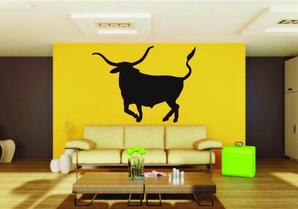 Picniva Cow Sty102 Vinyl Wall Decal, Approx 22 x 17.6 in, Removable