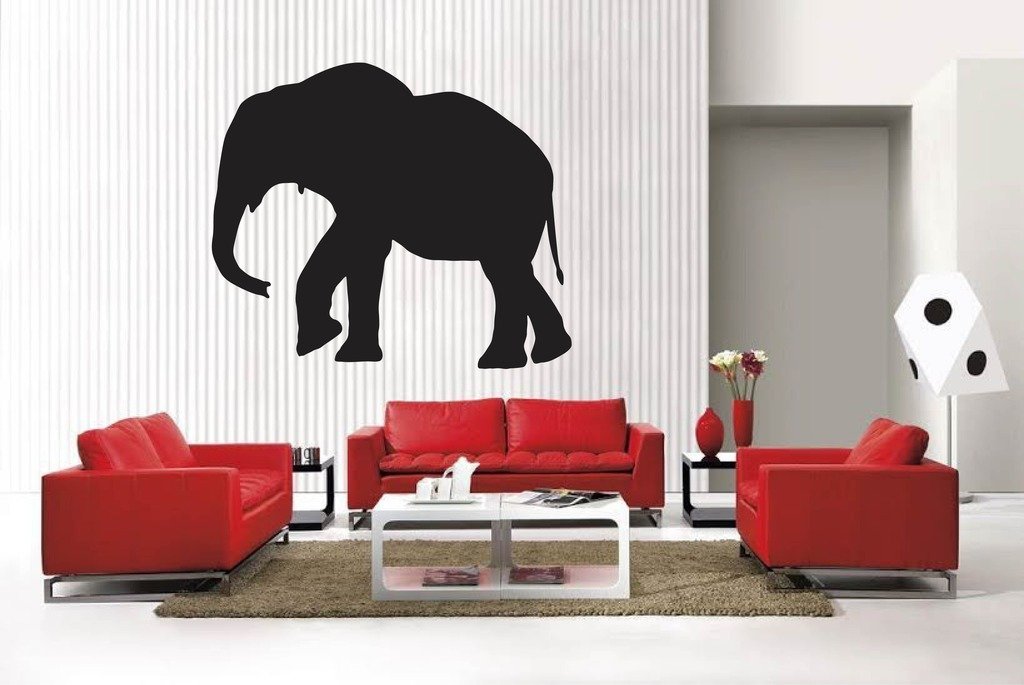 Picniva Matte Black Elephant Baby Style 7 Vinyl Wall Decal Safari BG5595