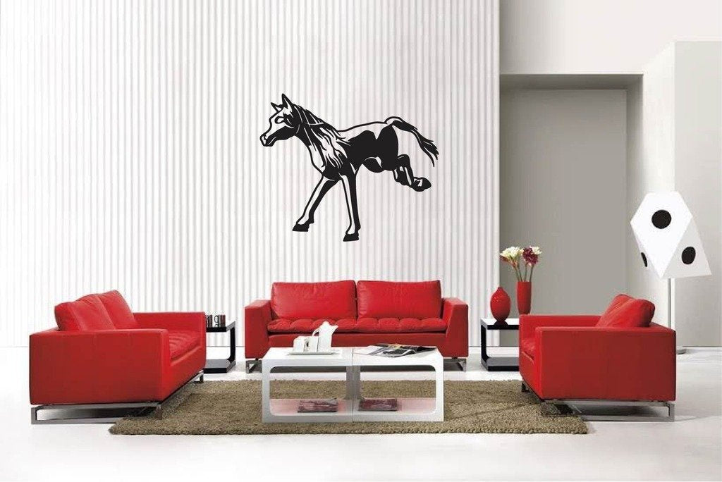 Picniva Matte Black Pony Style 6 Vinyl Wall Decal Equestrian Kids Decor