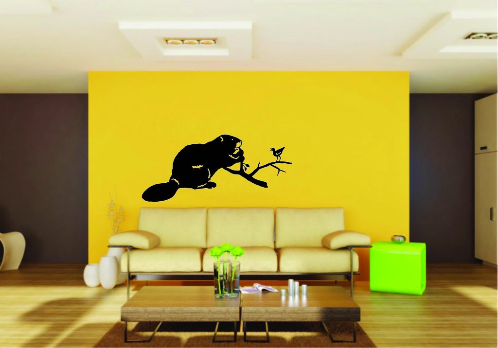 Picniva Beaver Sty4 Vinyl Wall Decal, Approx 22 x 10.11 in, Removable
