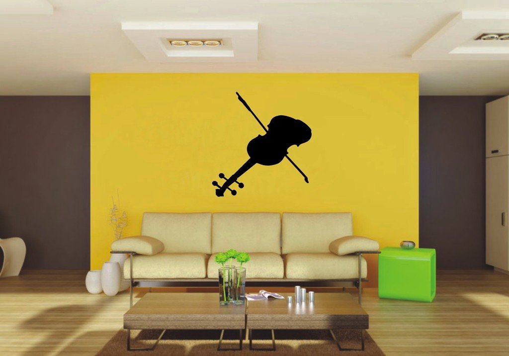 Picniva 22x21.2 Fiddle Style 1a Vinyl Wall Decal Music Decor