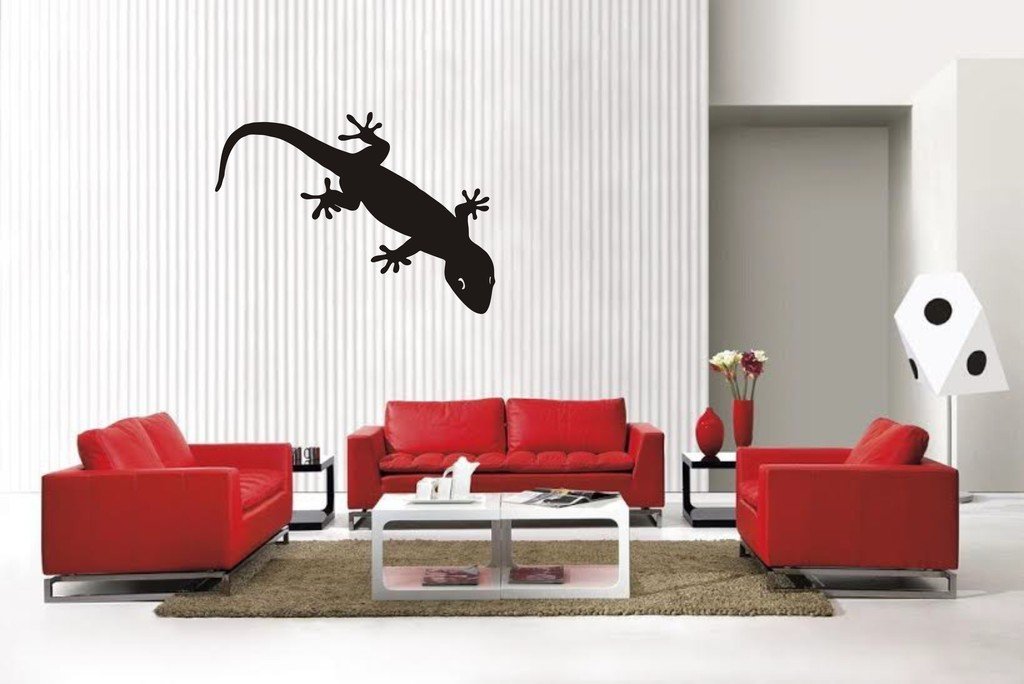 Picniva Matte Black Gecko Style 3 Vinyl Wall Decal Reptile Nature BG5626