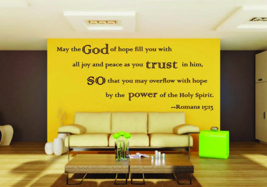 Picniva Romans Hope Joy Peace Bible Verse Removable Vinyl Wall Decal