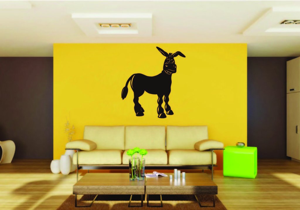 Picniva Donkey Sty7 Vinyl Wall Decal, Approx 22 x 24.2 in, Removable