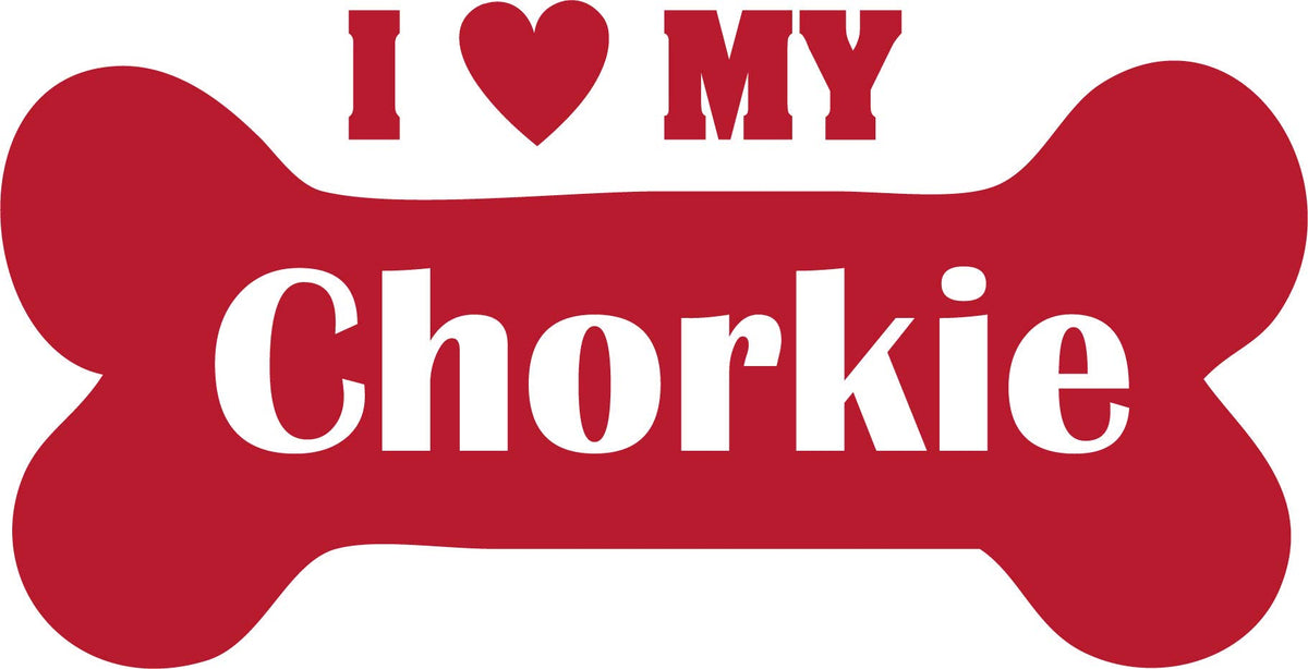 Decaltor I Love My Chorkie Vinyl Decal for Car Window Laptop, 5 in