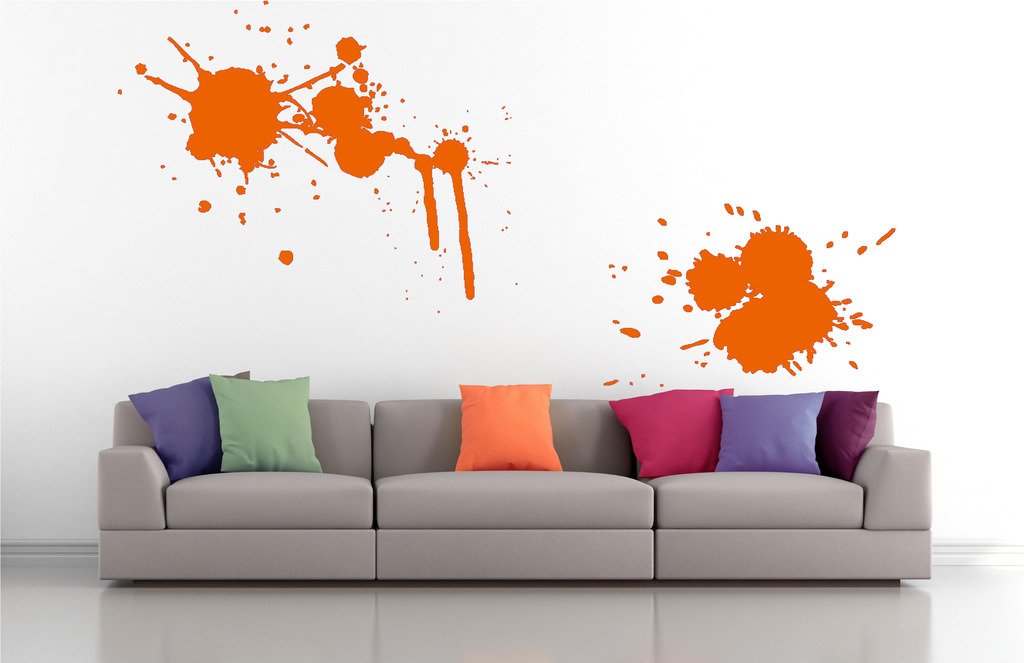 Picniva Splatters Drips Wall Decals, Orange, 10 in Height, DOTPR04A