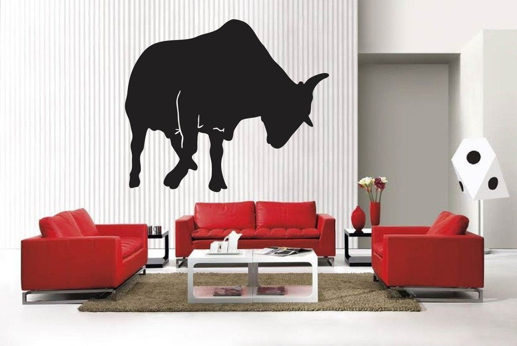 Picniva Matte Black Cattle Style 29 Vinyl Wall Decal Farm Ranch Decor Home