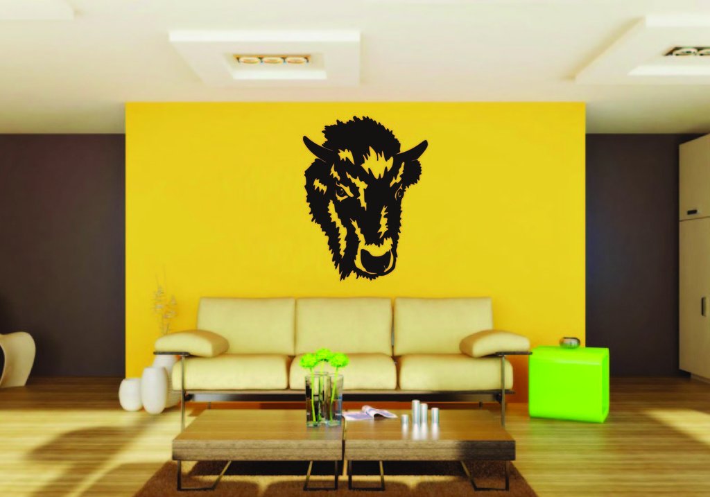 Picniva Buffalo Sty1 Vinyl Wall Decal, Approx 22 x 28.6 in, Removable