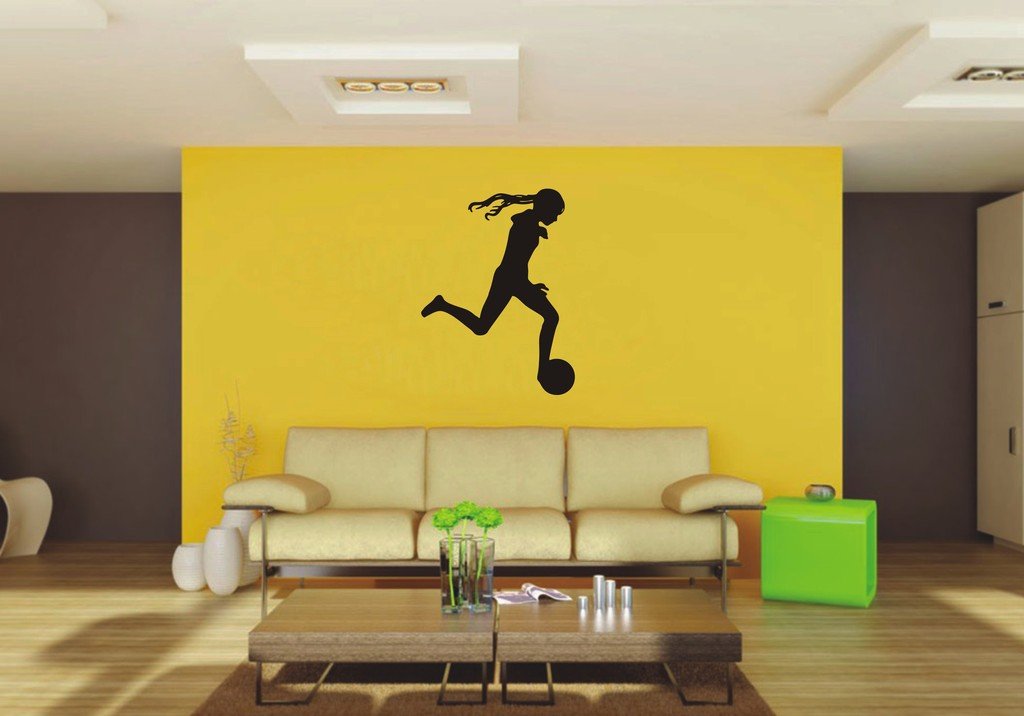 Picniva Soccer Girl 3a Wall Decal Sports Decor