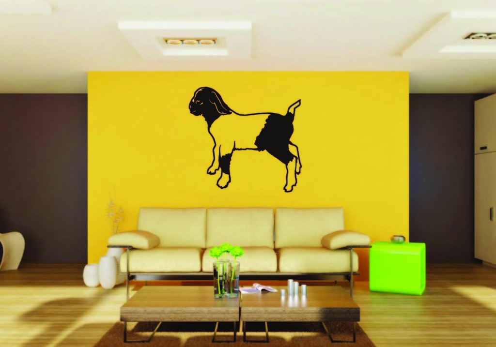 Picniva Boer Goat Sty8 Vinyl Wall Decal, Approx 22 in Square, Removable