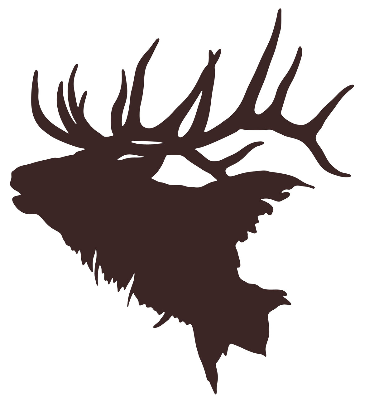 Picniva Elk Head Vinyl Decal, Brown, 3 in for Vehicle Decoration - Color: Brown - Size: 3''