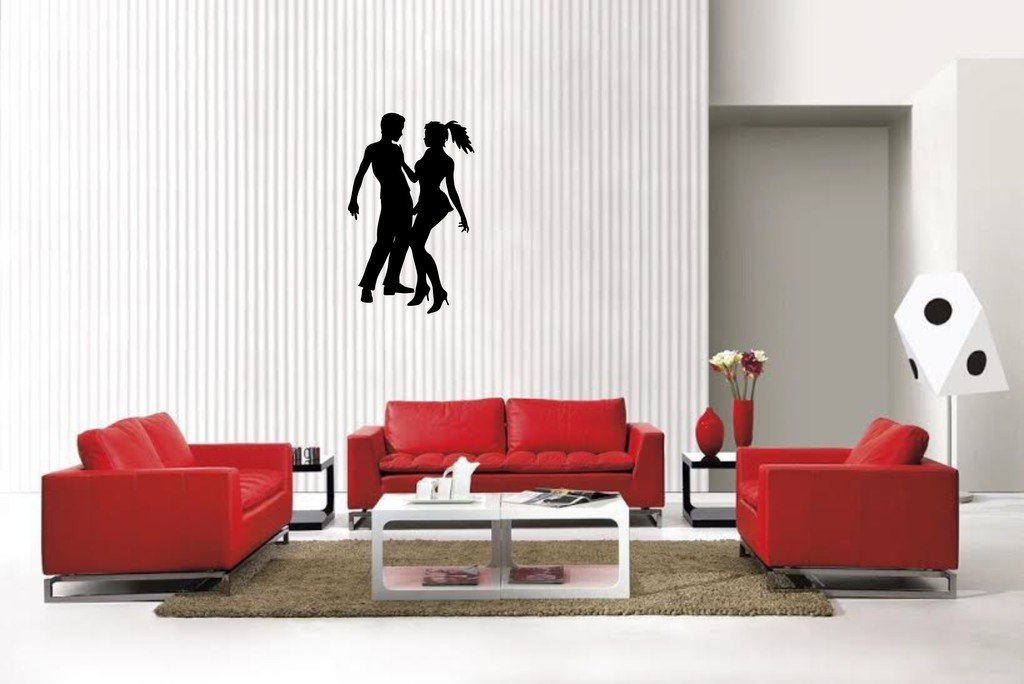 Picniva Matte Black Dancing Style 72 Vinyl Wall Decal Music Dance Decor