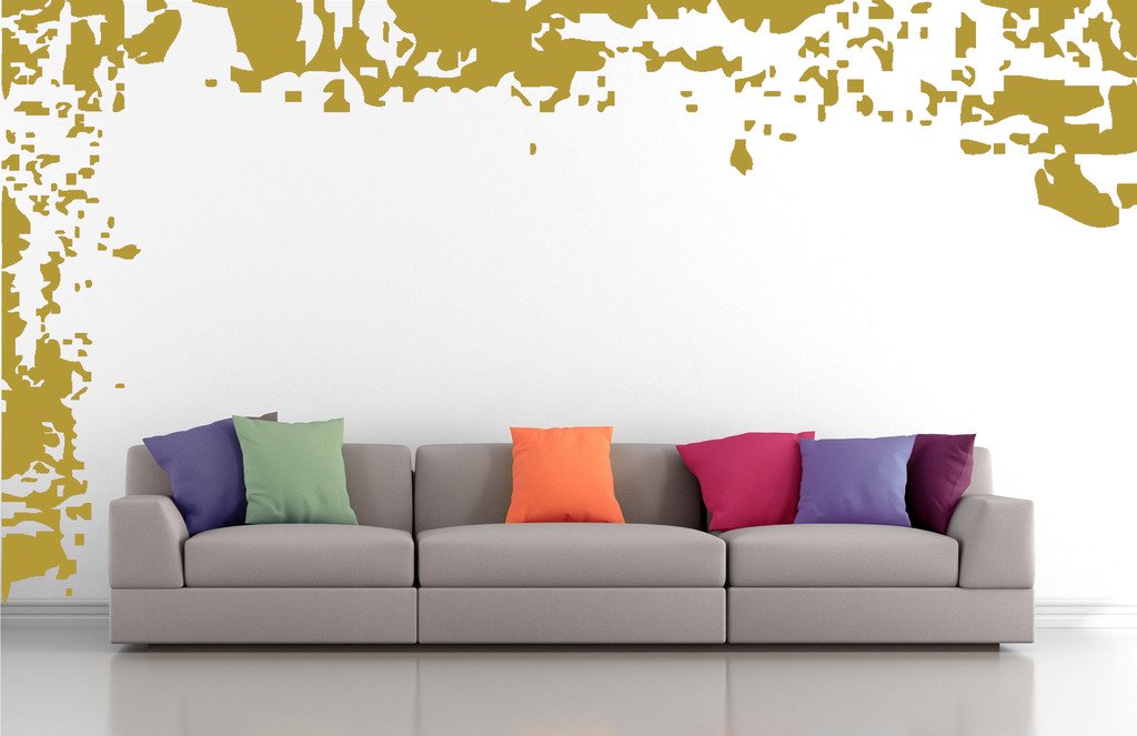 Picniva Grunge Borders Wall Decals, Gold, 10 in Height, DOTPR02A
