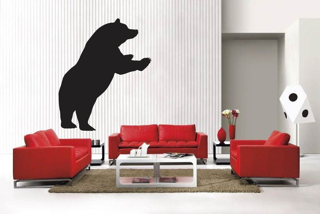 Picniva Matte Black Bear Style 19 Vinyl Wall Decal Woodland Cabin Decor Art