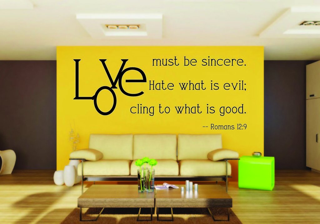 Picniva Romans 12:9 Scripture Removable Vinyl Wall Decal