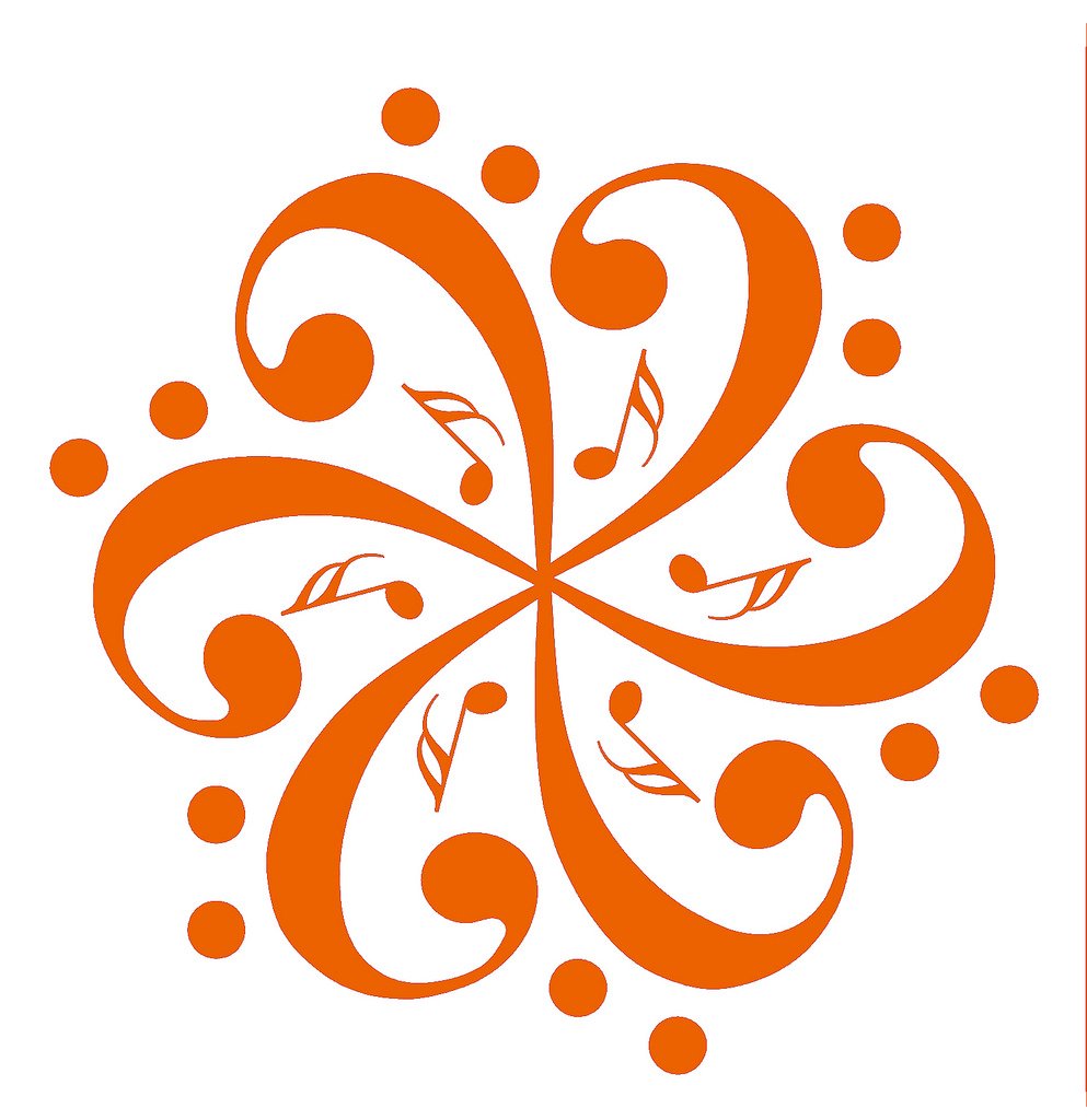 Picniva Six Bass Clefs Pinwheel Wall Decal for Musicians