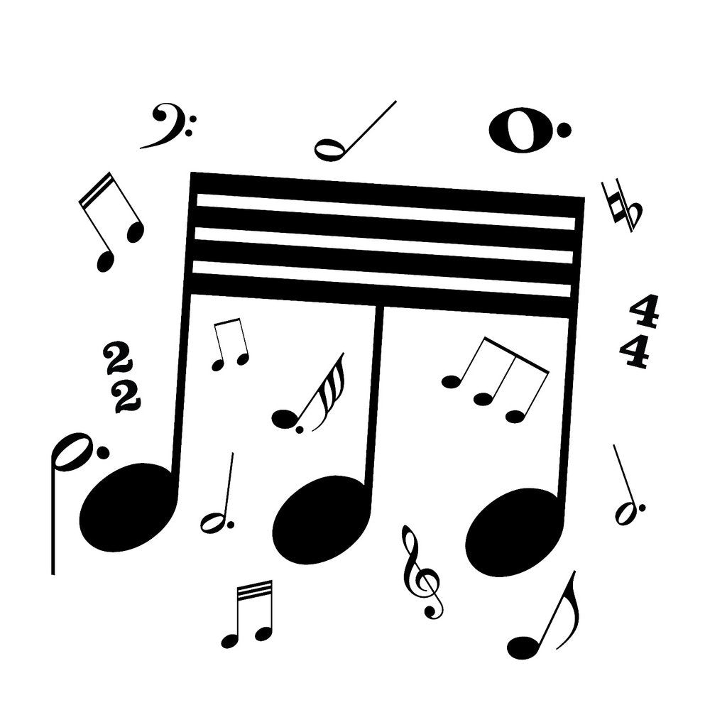 Picniva Beamed Sixty Fourth Notes Wall Decal for Musicians