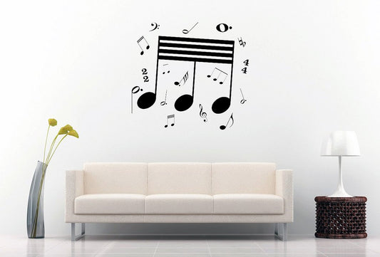 Picniva Beamed Sixty Fourth Notes Wall Decal for Musicians