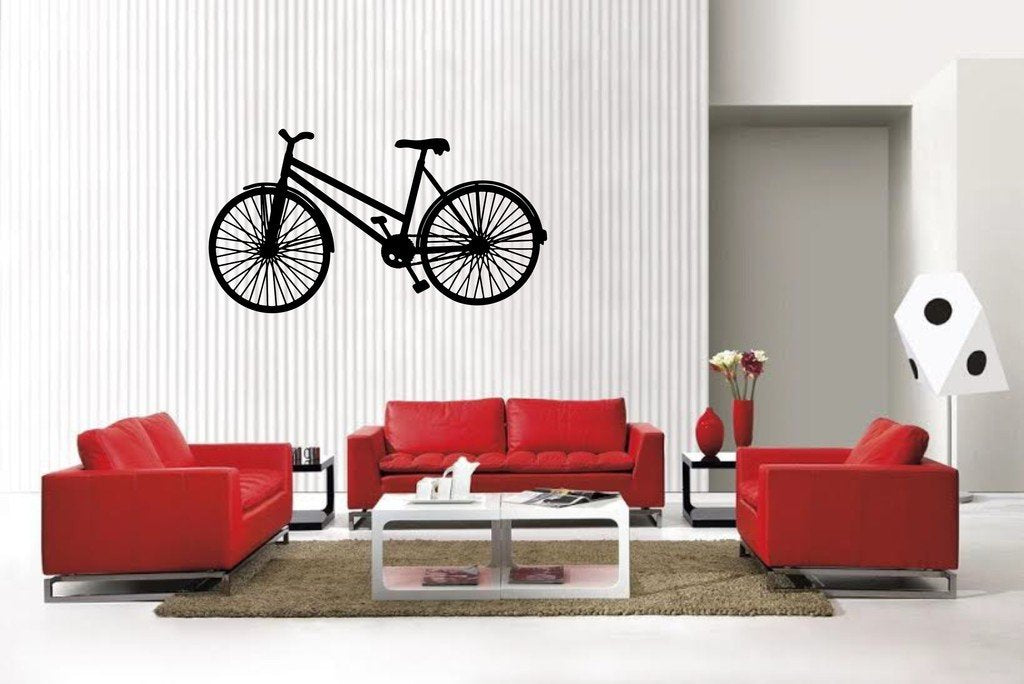 Picniva Matte Black Bicycle Style 2 Vinyl Wall Decal Vehicle Hobby Decor