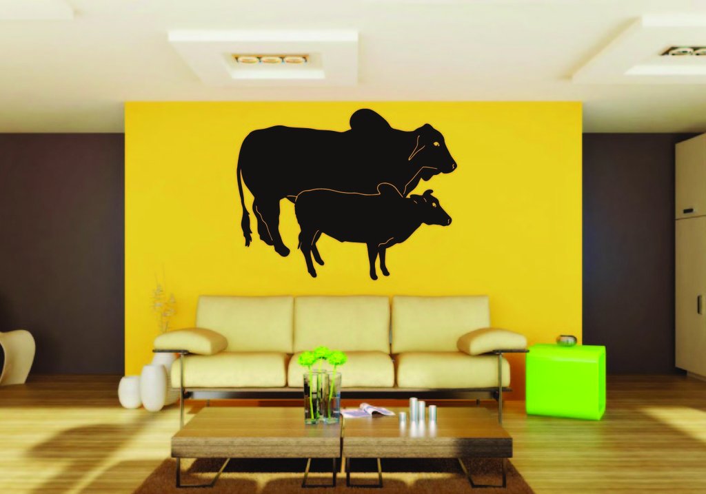Picniva Cattle Sty15 Vinyl Wall Decal, Approx 22 x 17.6 in, Removable