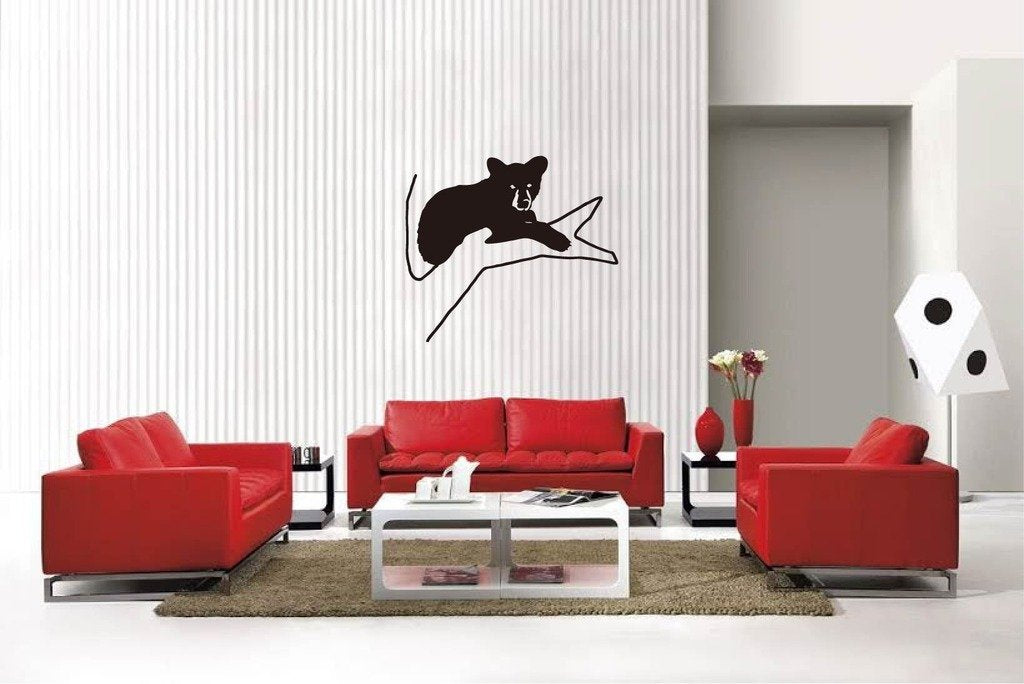 Picniva Matte Black Bear Style 3 Vinyl Wall Decal Wildlife Nature Decor