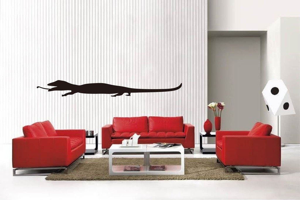 Picniva Matte Black Gecko Style 7 Vinyl Wall Decal Reptile Nature BG5293