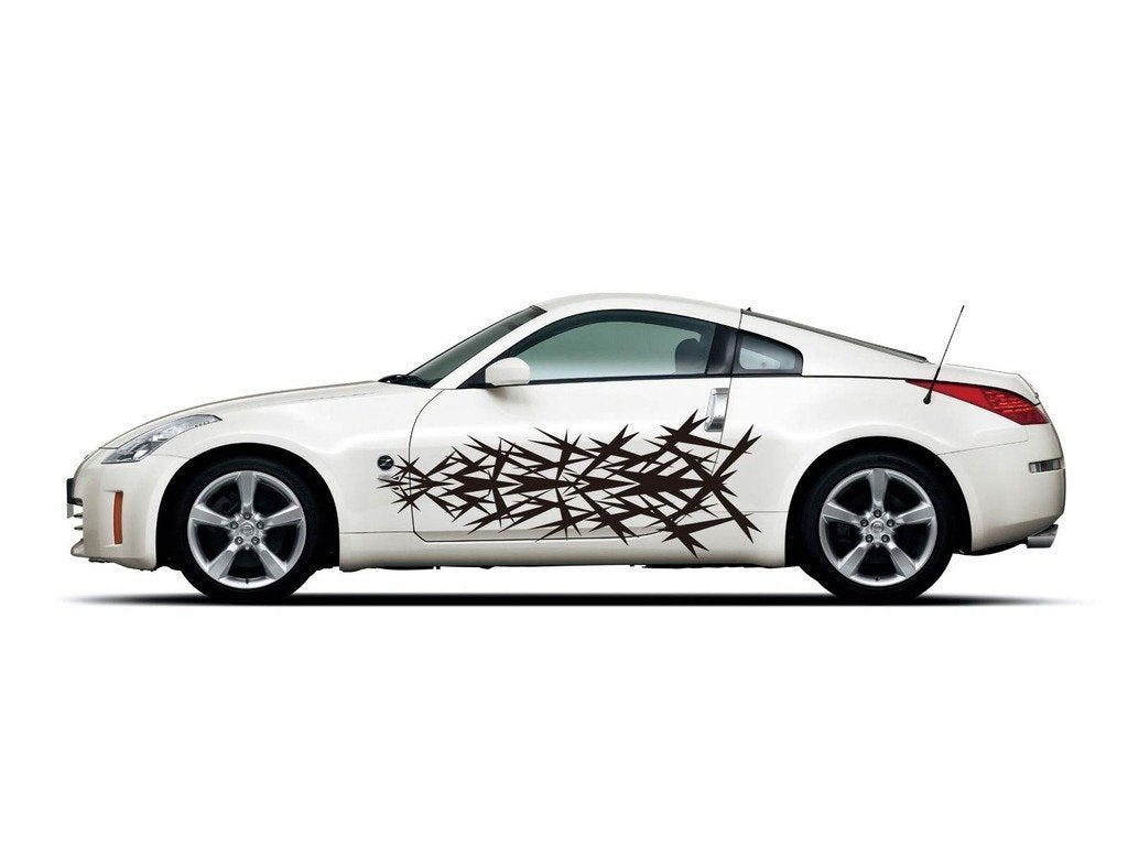 Picniva sty139 Racing Car Body Side Stripes Sticker Decal 2 Pcs