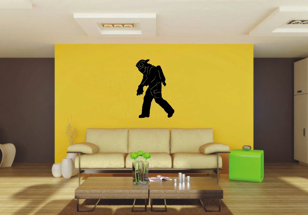 Picniva 22x33.54 Fireman Style 68 Vinyl Wall Decal Firefighter