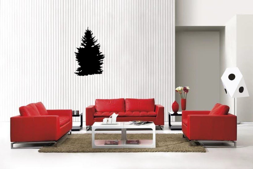 Picniva Matte Black Tree Style 4 Vinyl Wall Decal Nature Botanical Decor
