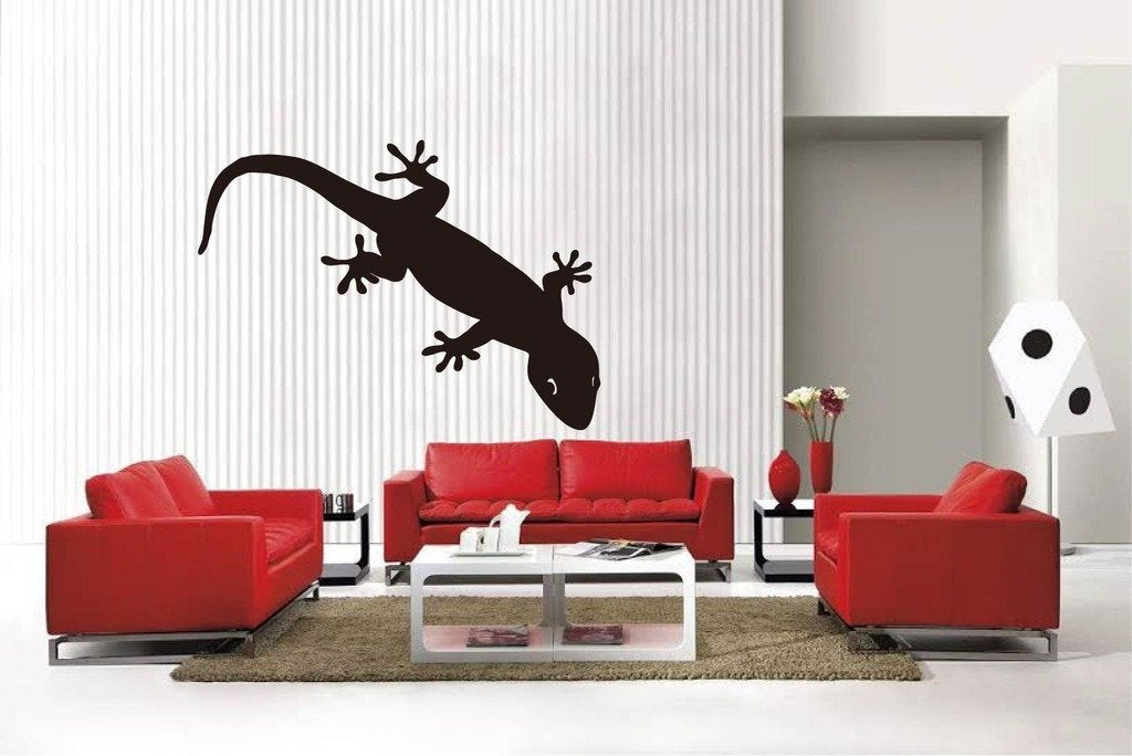 Picniva Matte Black Gecko Style 3 Vinyl Wall Decal Reptile Nature BG5289