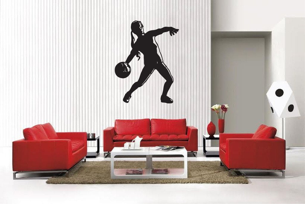 Picniva Matte Black Soccer Girl Style 35 Vinyl Wall Decal Sports Decor