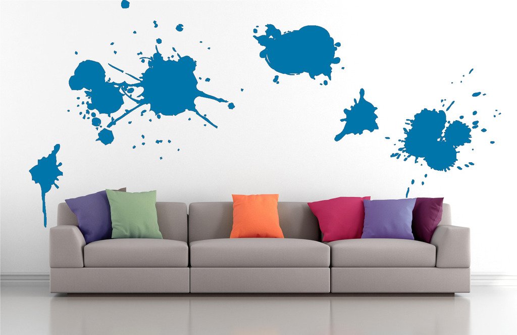 Picniva Blots Drips Wall Decals, Blue, 10 in Height, DOTPR09A