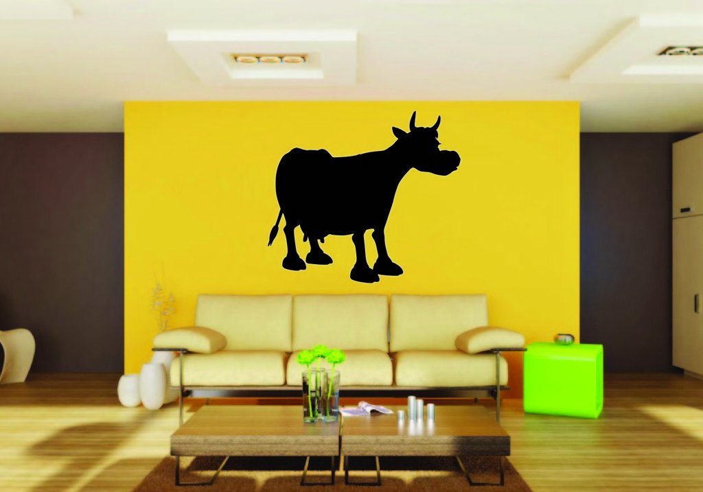 Picniva Cow Sty6a Vinyl Wall Decal, Approx 22 x 19.8 in, Removable