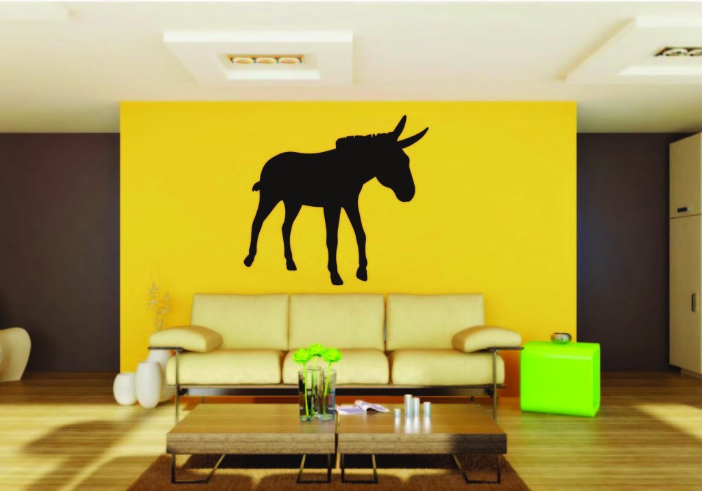 Picniva Donkey Sty17 Vinyl Wall Decal, Approx 22 x 19.8 in, Removable